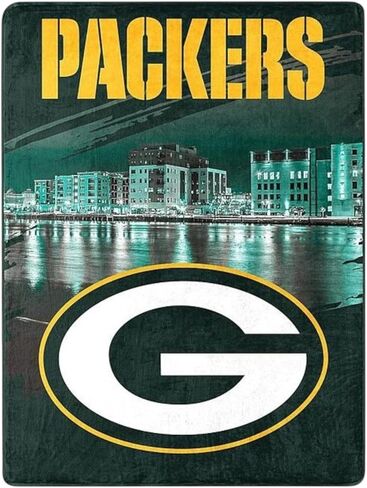 Northwest NFL Green Bay Packers, City Nights Plush Throw, 60-inches x 80-inches, Team Colors in Kuwait