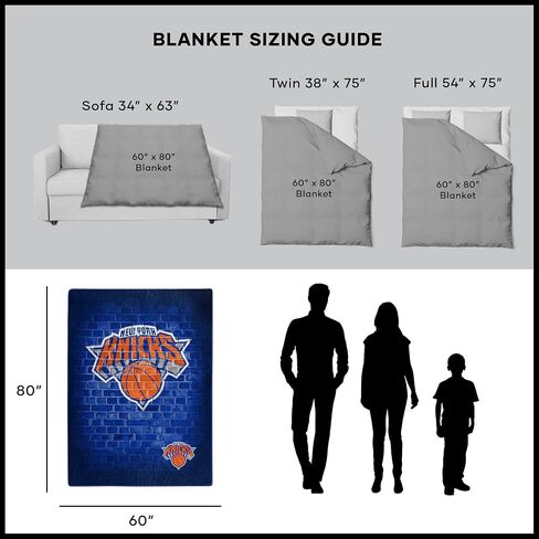 NORTHWEST NBA New York Knicks Raschel Throw Blanket, 60" x 80", Street in Kuwait
