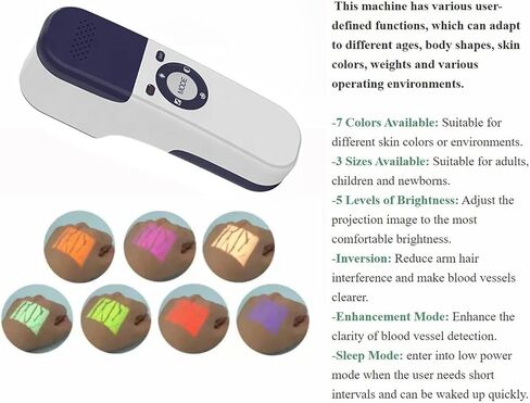 Professional Infrared Vein Finder,Handheld Vein Illuminator Devicew/7 Colors,Puncture Imaging Vessel Finder,Vein Illumination Detector for Doctor Nurse Clinics Homes Use in Kuwait