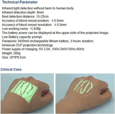 Professional Infrared Vein Finder,Handheld Vein Illuminator Devicew/7 Colors,Puncture Imaging Vessel Finder,Vein Illumination Detector for Doctor Nurse Clinics Homes Use in Kuwait