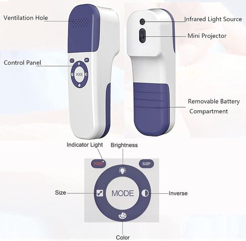Professional Infrared Vein Finder,Handheld Vein Illuminator Devicew/7 Colors,Puncture Imaging Vessel Finder,Vein Illumination Detector for Doctor Nurse Clinics Homes Use in Kuwait