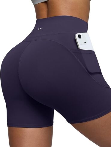 BRXL Biker Shorts Women with Pockets 4.5" Tummy Control Gym Spandex Shorts in Kuwait