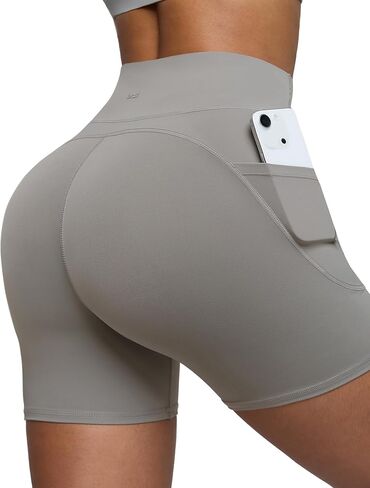 BRXL Biker Shorts Women with Pockets 4.5" Tummy Control Gym Spandex Shorts in Kuwait