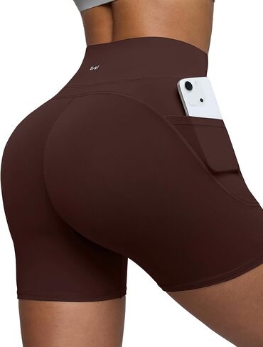 BRXL Biker Shorts Women with Pockets 4.5" Tummy Control Gym Spandex Shorts in Kuwait