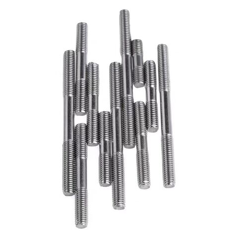 قضيب ملولب مزدوج الأطراف M6 - 316 من الفولاذ المقاوم للصدأ، مسمار بدون رأس، DIN835، للتطبيقات الصناعية والصناعية (4 قطع M6x50 20 مم طول الخيط) in Kuwait