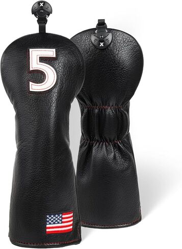 Golf Head Covers, US Flag Patriotism Golf Club Cover for Woods and Driver, Fairway, Hybrid - Premium Leather Golf Club Head Covers with Interchangeable Tags, Magnetic Blade & Mallet Putter Cover in Saudi Arabia
