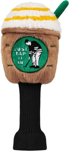 Funny Coffee Cup Golf Driver Head Cover Plush Golf Club Cover Gift | Just Tap It In Fits Most 460cc Drivers Reliable Club Protection Soft Plush Exterior in Kuwait