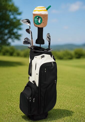 Funny Coffee Cup Golf Driver Head Cover Plush Golf Club Cover Gift | Just Tap It In Fits Most 460cc Drivers Reliable Club Protection Soft Plush Exterior in Kuwait