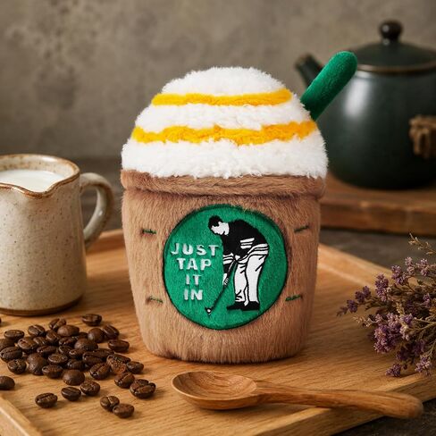 Funny Coffee Cup Golf Driver Head Cover Plush Golf Club Cover Gift | Just Tap It In Fits Most 460cc Drivers Reliable Club Protection Soft Plush Exterior in Kuwait