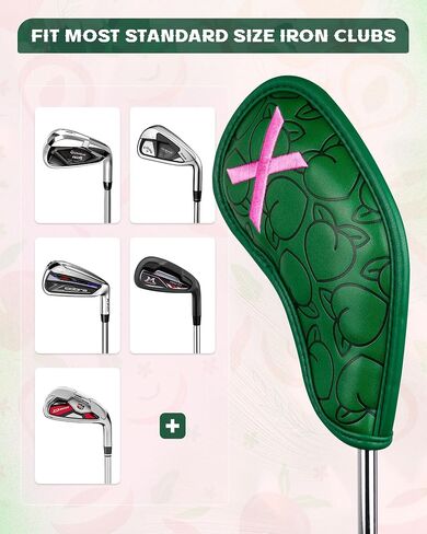 Big Teerth Golf Iron Covers Magnetic, Iron Covers for Golf Clubs, Tournament Peaches Themed Golf Iron Head Covers, 10-Piece Set of Golf Iron Covers for Men Women in Saudi Arabia