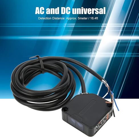Photoelectric Sensor Switch, AC 24-240V BEN5M-MFR Photoelectric Beam Sensor with 5 Meter 197" Detection Distance, for Light Door Industrial Factory Garage Applicable to All Objects in Kuwait