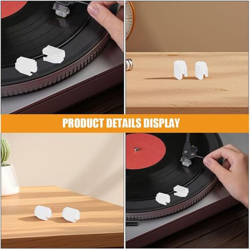 3pcs Record Player Stylus Protector Covers, Reusable Turntable Needle Guards with Red Gem Stylus Compatible for Vinyl Record Players in Kuwait