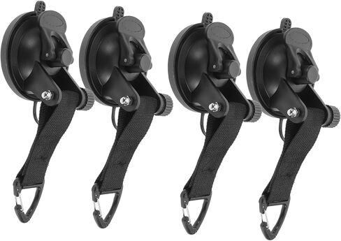 BESPORTBLE Heavy Duty Vacuum Rotation Suction Cup Hook 4pcs for Outdoor Gear and Window Use, Strong Tent Suction Cup Anchor with Plastic Material for Camping and Rv Awning Fastener Tasks in Kuwait
