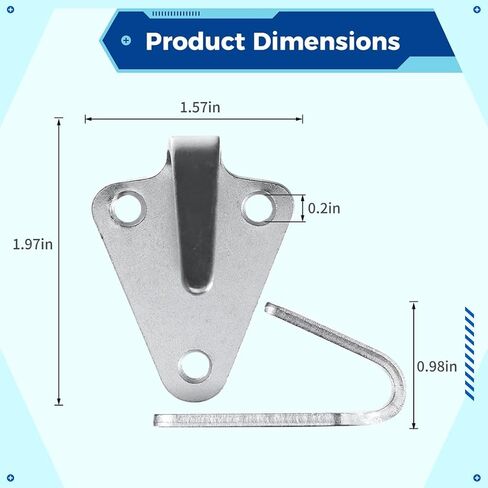 20PCS Three-Hole Tarpaulin Hooks, Galvanised Lashing Eyes, 50 × 40 mm Guy Hook, Cast Iron Fixing Hooks for Attaching Trailer Nets and Tarpaulins in Kuwait