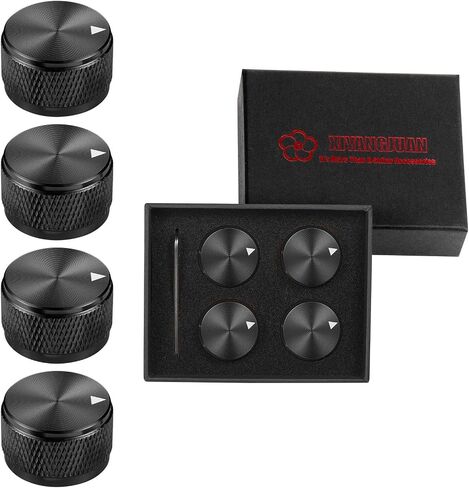 4pcs Electric Guitar Metal Knobs Black Volume Tone Speed Control Aluminium Knob CNC Made for Fender Strat Telecaster Les Paul Electric Guitars & Bass Accessories(Black) in Kuwait