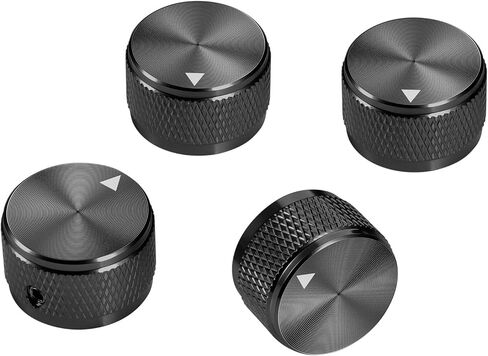 4pcs Electric Guitar Metal Knobs Black Volume Tone Speed Control Aluminium Knob CNC Made for Fender Strat Telecaster Les Paul Electric Guitars & Bass Accessories(Black) in Kuwait