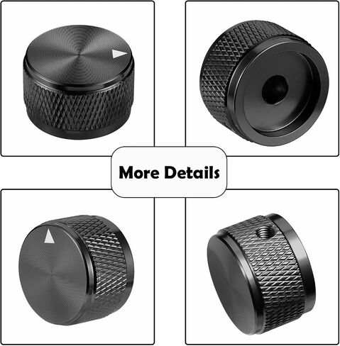 4pcs Electric Guitar Metal Knobs Black Volume Tone Speed Control Aluminium Knob CNC Made for Fender Strat Telecaster Les Paul Electric Guitars & Bass Accessories(Black) in Kuwait