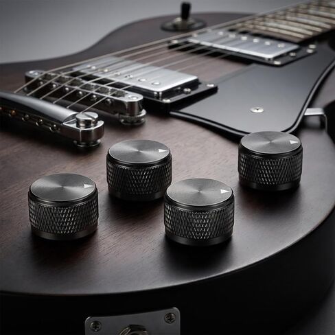 4pcs Electric Guitar Metal Knobs Black Volume Tone Speed Control Aluminium Knob CNC Made for Fender Strat Telecaster Les Paul Electric Guitars & Bass Accessories(Black) in Kuwait