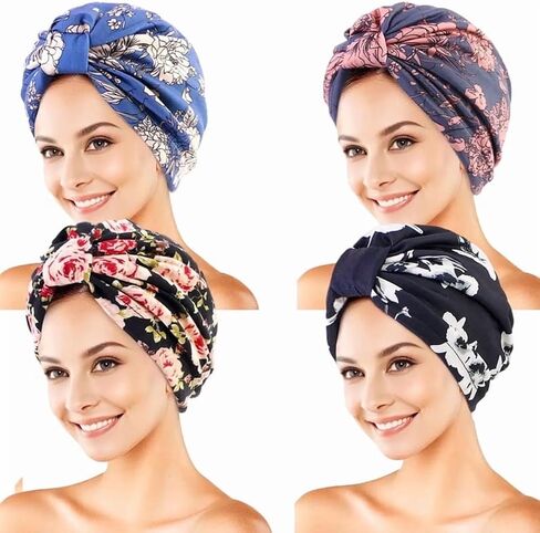 Chemo Turban for Women Men, Satin Lined Beanie Headwear Head Scarf Headwrap Cap for Cancer Patients in Saudi Arabia