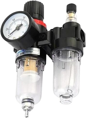 AFC2000 Filter for Compressor Oil Water Separator Regulator Trap Filter Airbrush G1/4 Air Pressure Reducing Valve(AFC w (PC4-02x2)) in Kuwait