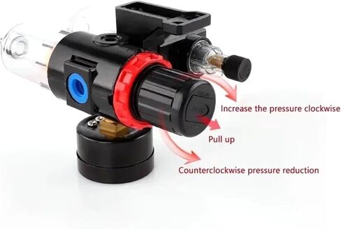 AFC2000 Filter for Compressor Oil Water Separator Regulator Trap Filter Airbrush G1/4 Air Pressure Reducing Valve(AFC w (PC4-02x2)) in Kuwait