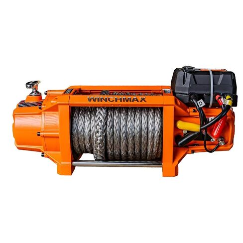 WINCHMAX 17,500lb Original Orange 12v Electric Winch, 20M (65ft) x 13mm Multi-Strand Synthetic Rope. Twin Wireless Remote Control. in Kuwait
