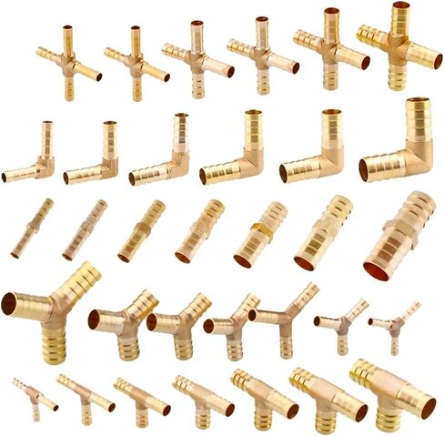 Brass L Type 4mm 6mm 8mm 10mm 12mm Splicer Pipe Fitting Hose Barb Copper Barbed Connector Joint Coupler Adapter 1Pcs(16mm Barb) in Kuwait