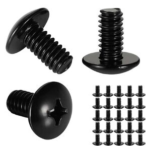 M6-1.0 x 12mm Truss Head Phillips Machine Screws,Full Thread Cabinet Door and Drawer Screws,18-8 Stainless Steel M6x1.0 Bolt, Black Oxide Finish M6 Screws(25PCS) in Kuwait