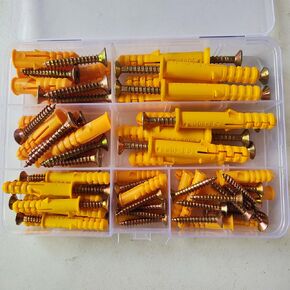 Plastic Self-Tapping Thread Drywall and Wall Anchors with Screw Set, 90-Piece Wall Plug Anchors Expansion Bolt Tube with Nylon and PE Composite Material for Drywall, Concrete, Brick, Wood in Saudi Arabia