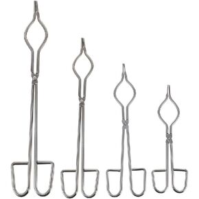 Generic 4pcs Stainless Steel Crucible Tongs Beaker Crucible Clamps Laboratory Accessories High Temperature Resistant Pliers 20cm 25cm 30cm 35cm for Lab Use in Kuwait