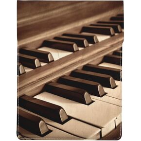 Sepia Tone Piano Keys Print 13-inch Laptop Sleeve, Slim Shockproof Insertion Design Leather Laptop Case for Office, School, Travel in Saudi Arabia