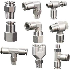 304 Stainless Steel Pneumatic Hose Fitting PLF Air Tube Connector 1/8 1/4 3/8 1/2 Quick Release Pipe Fittings 1Pcs(12-02 (12mm-1l4)) in Saudi Arabia