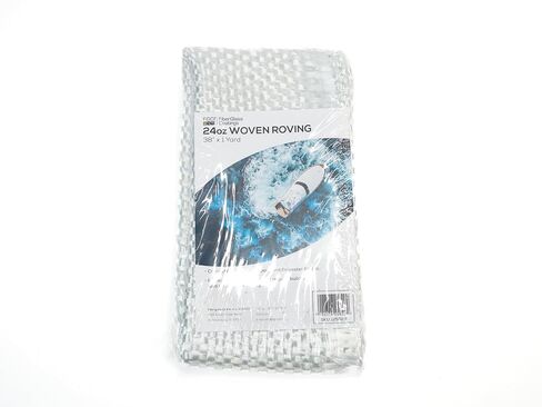 FGCI 24 oz Fiberglass Woven Roving, 38" Wide x 1 Yard – Heavy-Duty E-Glass 0/90 Woven Fabric for Boat Transom, Hull, Structural Laminate, Mold Building – Polyester & Vinyl Ester Compatible in Kuwait