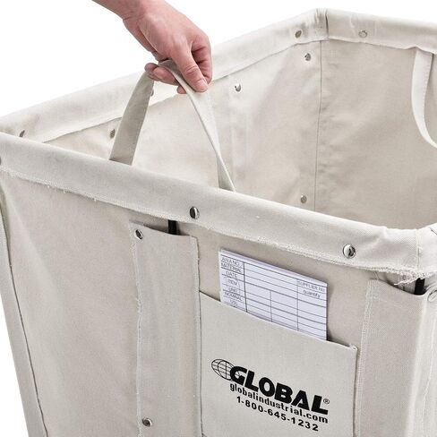 Global Industrial 24 بوشل، شاحنة كبيرة سلة قماش، غير مجمعة، 54 بوصة طول × 34 بوصة عرض × 36 بوصة ارتفاع، عربة غسيل متدحرجة، عربة مناولة المواد التجارية مع عجلات 4 بوصة in Kuwait