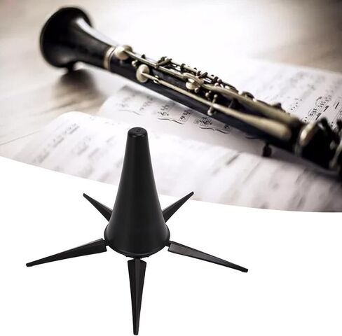 Portable Clarinet Holder for Musicians, Durable 5 Leg Foldable Stand for Clarinet Support, Lightweight ABS and Iron Material, Black - 1 Unit in Kuwait