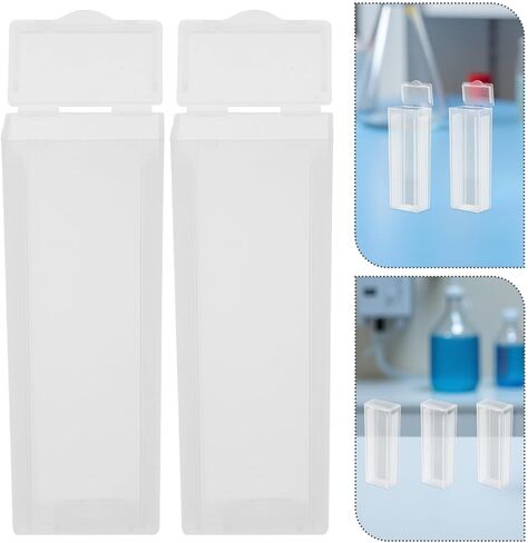 STOBAZA Plastic Slide Staining Jar 5-slot Rack Set for Laboratory Use, High Transparency Plastic Coplin Jars for Microscope Slide Staining and Storage, Wide Opening Design for Research in Kuwait