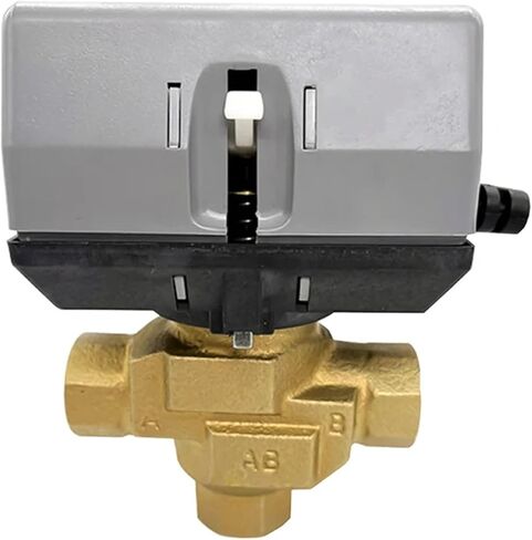 1/2 '' 3/4 '' 1 '' 3-Way صمام كروي نحاسي مزود بمحرك مع VC6013 ملف مروحة AC220V صمام إغلاق كهربائي (45720) in Kuwait