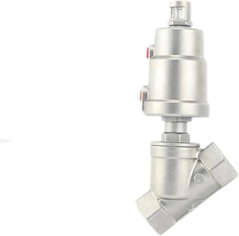 DN15 Stainless Steel Pneumatic Actuator Angle Seat Valve - 1/2 Inch, 16 Bar, Normally Closed for Steam and Oil,1pcs(Double Closed) in Saudi Arabia