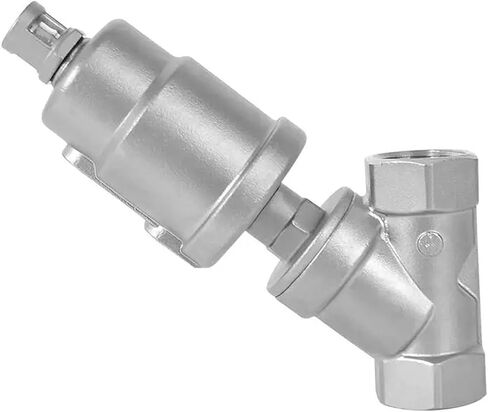 DN15 Stainless Steel Pneumatic Actuator Angle Seat Valve - 1/2 Inch, 16 Bar, Normally Closed for Steam and Oil,1pcs(Double Closed) in Saudi Arabia