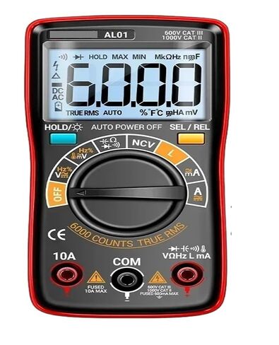 Inductance Digital Multimeter AL01 6000 Counts AC/DC Voltage Meter Current Tester Electrician Tools(AL01 Black) in Kuwait