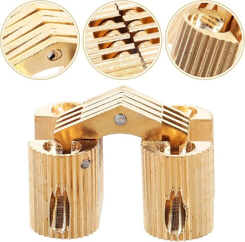 KICHOUSE Oval Copper Concealed Furniture Metal Hinges Small Hidden Hinges for Wooden Box Chest Crafts Jewelry Cabinet Replacement Hardware in Kuwait