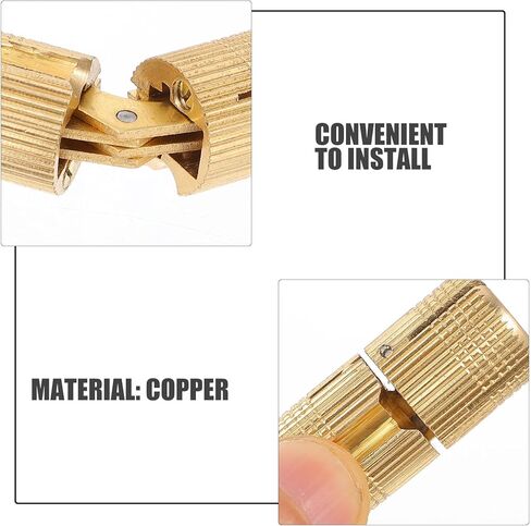 2pcs 12mm Copper Concealed Pivot Door Hinges for Cabinets Furniture, Adjustable Rotation Hidden Cabinet Hinges for Home and Window Installation in Kuwait