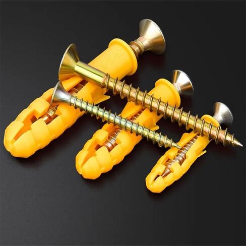 Plastic Self-Tapping Thread Drywall and Wall Anchors with Screw Set, 90-Piece Wall Plug Anchors Expansion Bolt Tube with Nylon and PE Composite Material for Drywall, Concrete, Brick, Wood in Kuwait
