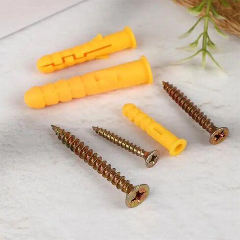 Plastic Self-Tapping Thread Drywall and Wall Anchors with Screw Set, 90-Piece Wall Plug Anchors Expansion Bolt Tube with Nylon and PE Composite Material for Drywall, Concrete, Brick, Wood in Kuwait