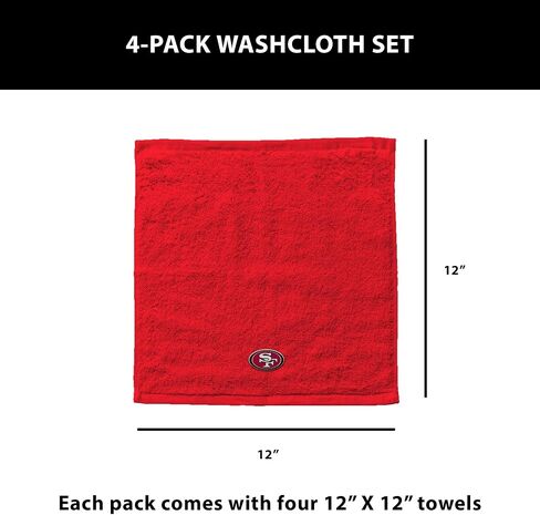 Northwest San Francisco 49ers NFL Team Logo Wash Cloth 4 Pack 12 x 12 Inches in Kuwait