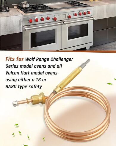 00-412788-00001 الحرارية تناسب سلسلة Wolf Range Challenger لـ Vulcan Hart باستخدام أفران الأمان من النوع TS أو BASO، استبدل 00-412788-00020 in Kuwait