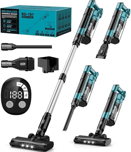350W Cordless Vacuum Cleaner for Milwaukee Battery, 35kPa Brushless Lightweight Stick Vacuum with 3 Mode Suction, 6 in 1 Stick Vacuum Cleaner with HEPA for Floor, Carpet, Car (Battery Not Included) in Saudi Arabia