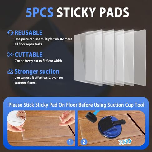 Heavy Duty Floor Gap Fixer Tool, Professional Vinyl Floor Gap Repair Tool for Laminate Flooring, 45° Striking Surface & Enhanced Suction Cup, Includes 5pcs Extra Sticky Pads in Kuwait