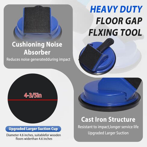 Heavy Duty Floor Gap Fixer Tool, Professional Vinyl Floor Gap Repair Tool for Laminate Flooring, 45° Striking Surface & Enhanced Suction Cup, Includes 5pcs Extra Sticky Pads in Kuwait