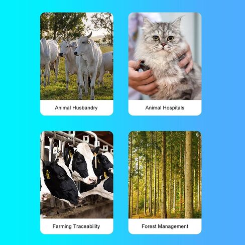 قارئ الرقائق الدقيقة المحمول من Diyeeni Animal، وماسح ضوئي لرقاقة تعريف الحيوانات الأليفة وتسجيل الرقائق، متوافق فقط مع معايير 11784/11785 FDX B وID64 134.2 كيلو هرتز، طنان مدمج in Kuwait
